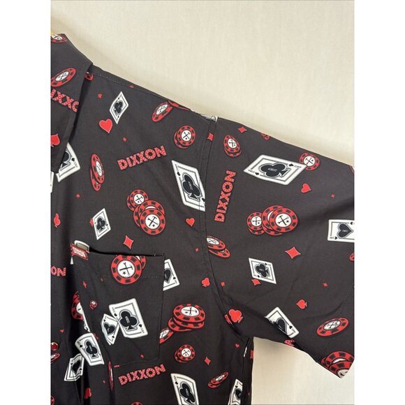 Dixxon The Hard Way Casino Poker Chip Graphic Button Shirt Men M Las Vegas - Picture 2 of 6